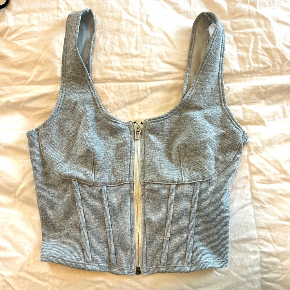 Corset zip up top